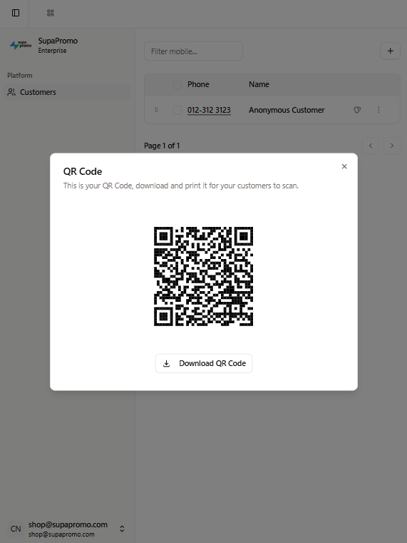 Tablet view of analytics dashboard